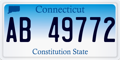 CT license plate AB49772