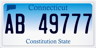 CT license plate AB49777