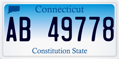 CT license plate AB49778