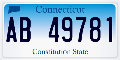 CT license plate AB49781