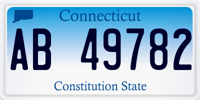 CT license plate AB49782