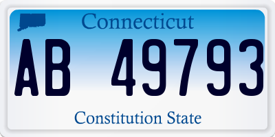 CT license plate AB49793