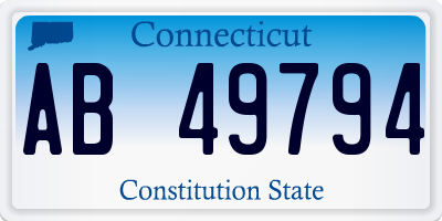 CT license plate AB49794