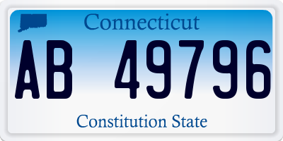 CT license plate AB49796