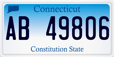 CT license plate AB49806