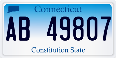 CT license plate AB49807