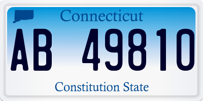 CT license plate AB49810