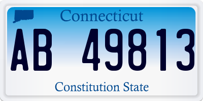 CT license plate AB49813