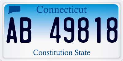 CT license plate AB49818