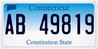 CT license plate AB49819