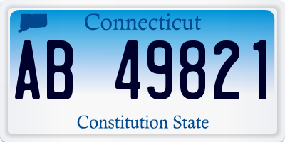 CT license plate AB49821