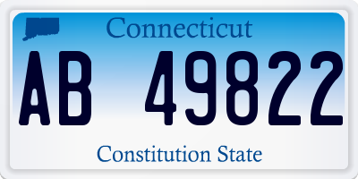CT license plate AB49822