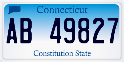 CT license plate AB49827