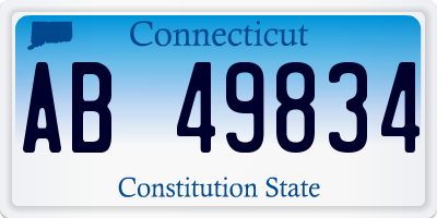 CT license plate AB49834