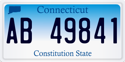 CT license plate AB49841