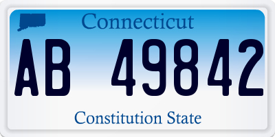 CT license plate AB49842