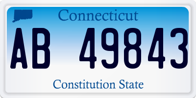 CT license plate AB49843