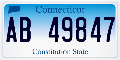 CT license plate AB49847