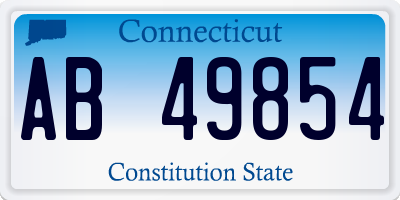 CT license plate AB49854