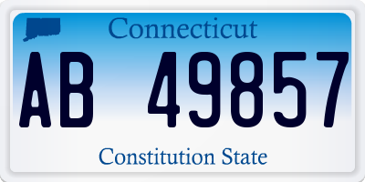 CT license plate AB49857