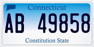 CT license plate AB49858