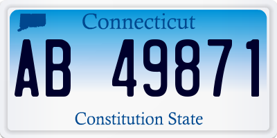 CT license plate AB49871