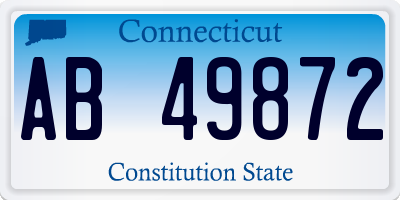 CT license plate AB49872