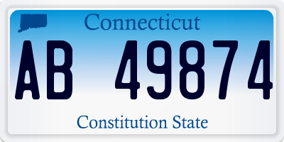 CT license plate AB49874