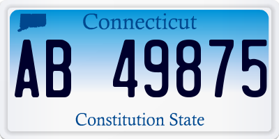 CT license plate AB49875