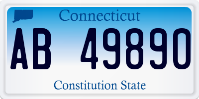 CT license plate AB49890