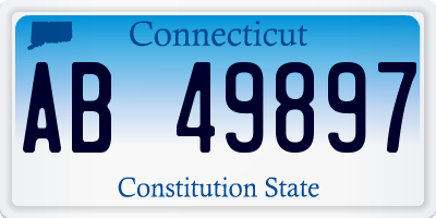 CT license plate AB49897