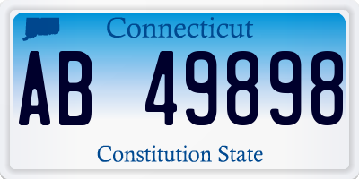 CT license plate AB49898