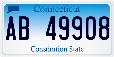 CT license plate AB49908