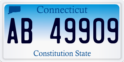 CT license plate AB49909