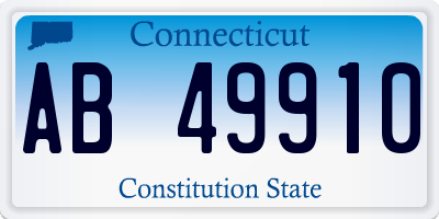 CT license plate AB49910