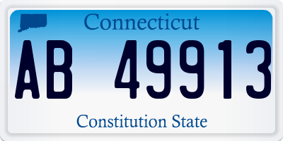 CT license plate AB49913