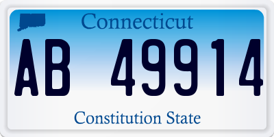 CT license plate AB49914