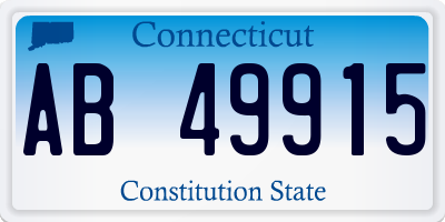 CT license plate AB49915