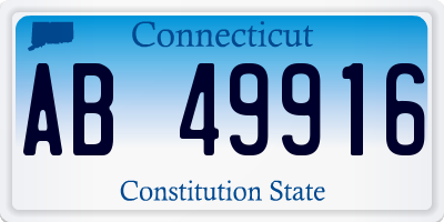 CT license plate AB49916