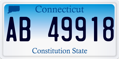 CT license plate AB49918