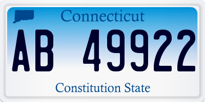 CT license plate AB49922