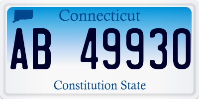 CT license plate AB49930