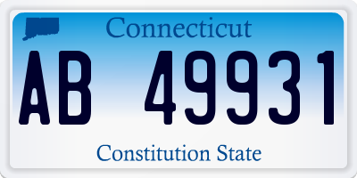 CT license plate AB49931