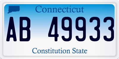 CT license plate AB49933