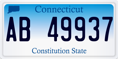 CT license plate AB49937