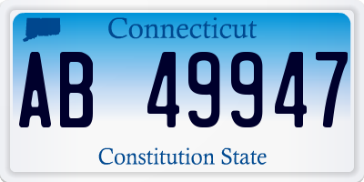 CT license plate AB49947