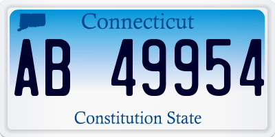 CT license plate AB49954