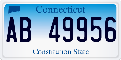 CT license plate AB49956