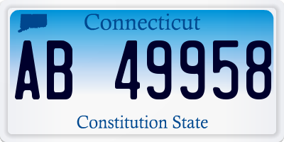 CT license plate AB49958