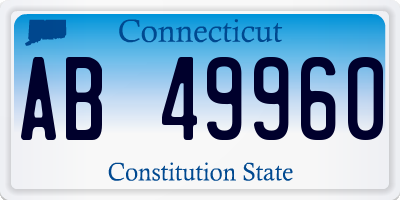 CT license plate AB49960